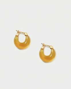Loeffler Randall New Arrivals Anouk Yellow Agate Mini Hoop