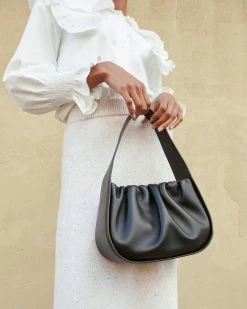 Loeffler Randall Aris Black Gathered Shoulder Bag New Arrivals