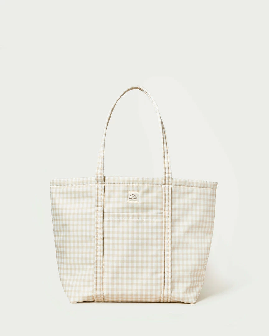 Loeffler Randall Avery Tan Gingham Weekender