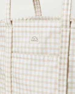 Loeffler Randall Avery Tan Gingham Weekender