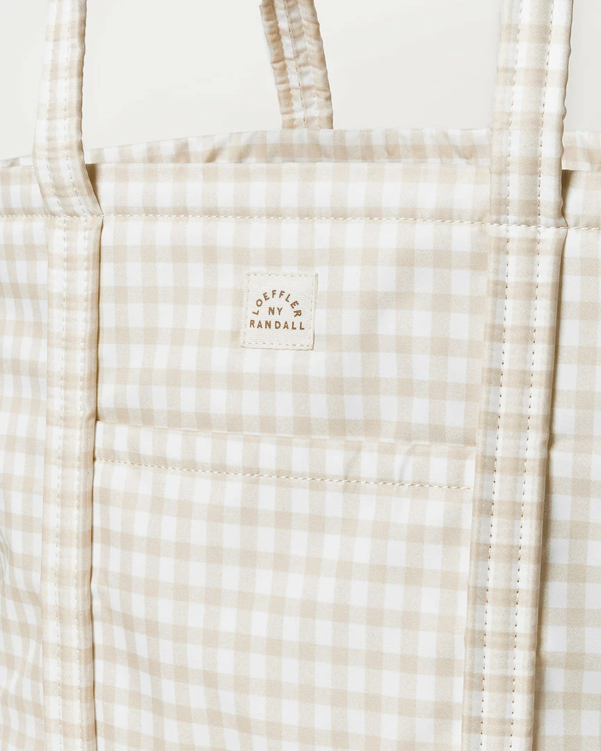 Loeffler Randall Avery Tan Gingham Weekender