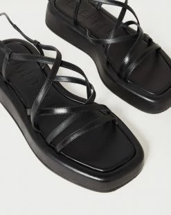 Loeffler Randall Beau Black Wrap Platform Sandal