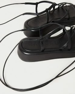 Loeffler Randall Beau Black Wrap Platform Sandal