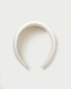 Loeffler Randall Bellamy Cream Satin Puffy Headband