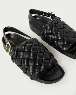 Loeffler Randall Benton Black Woven Footbed Sandal New Arrivals