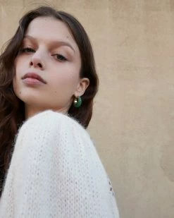 Loeffler Randall Bernadine Jade Scallop Stone Hoop