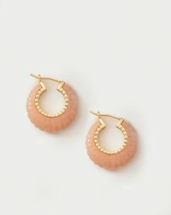 Loeffler Randall New Arrivals Bernadine Pink Scallop Stone Hoop