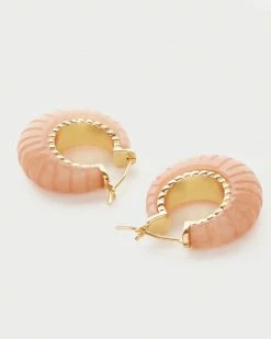Loeffler Randall New Arrivals Bernadine Pink Scallop Stone Hoop