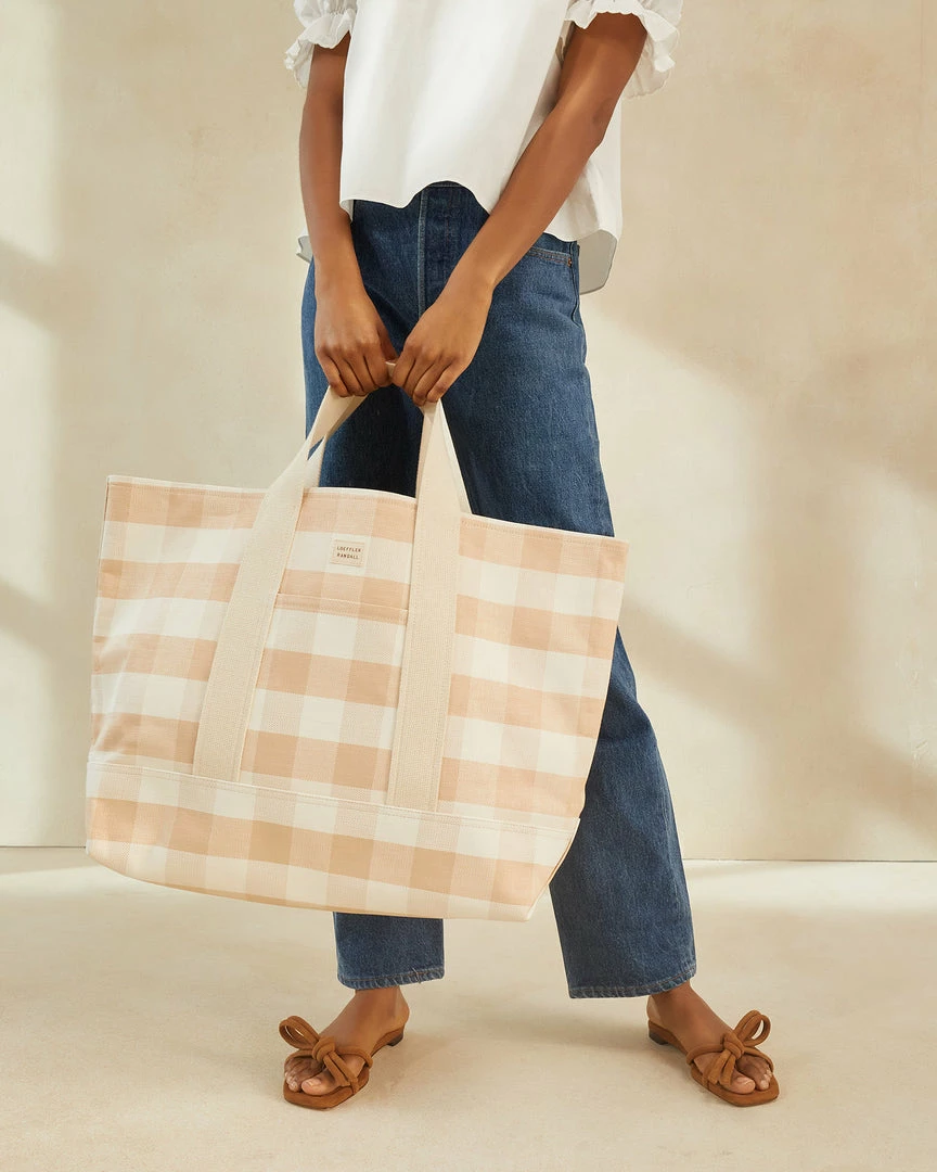 Loeffler Randall Bodie Blush Gingham Oversized Tote New Arrivals