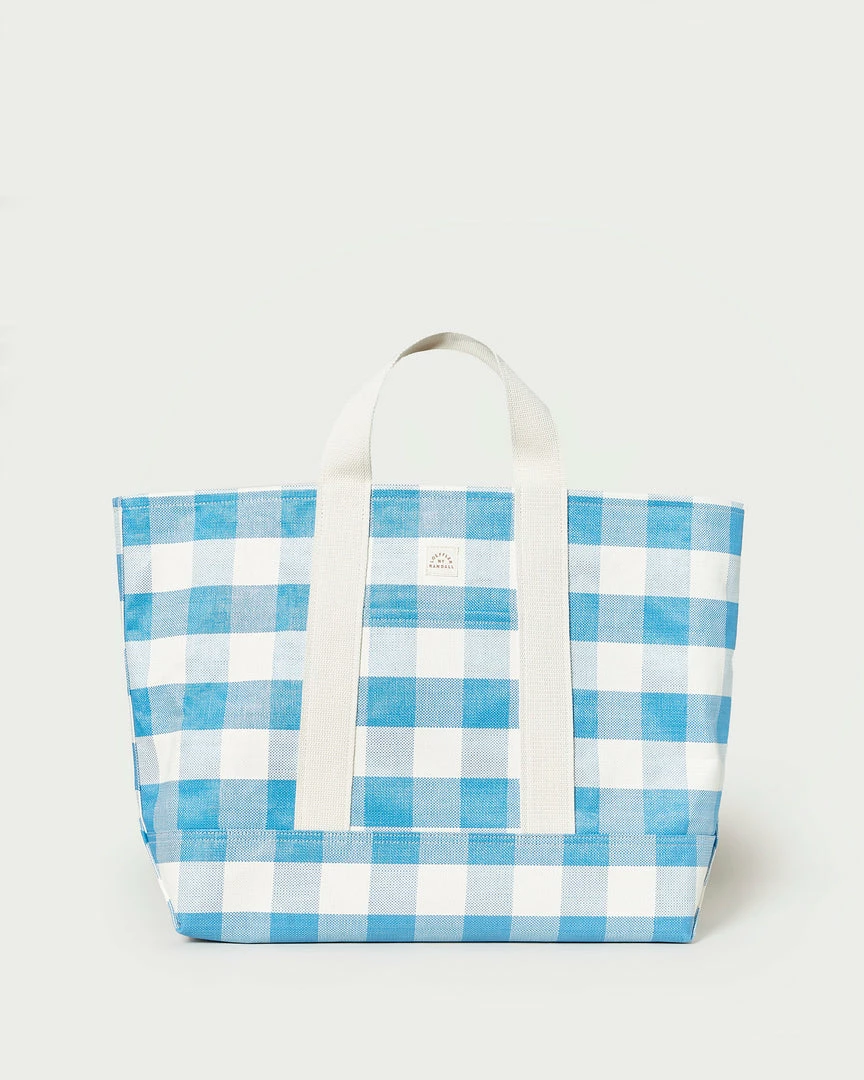 Loeffler Randall New Arrivals Bodie Blue Gingham Oversized Tote