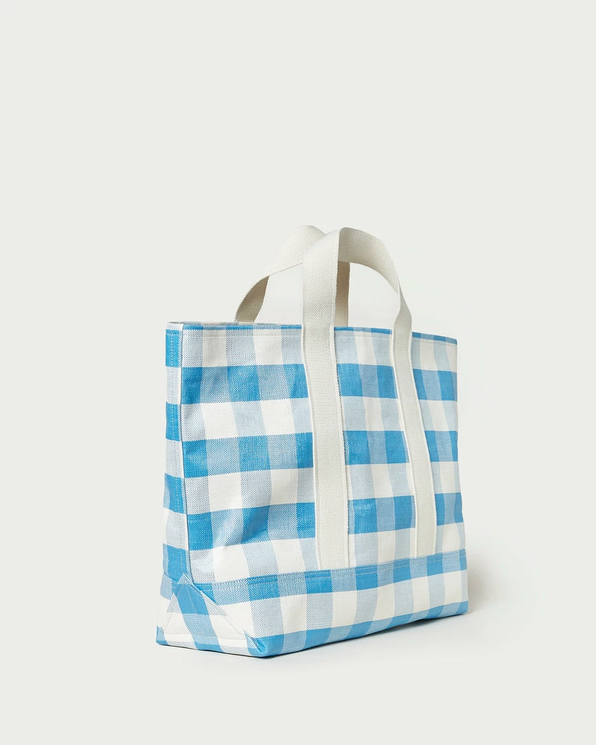 Loeffler Randall New Arrivals Bodie Blue Gingham Oversized Tote