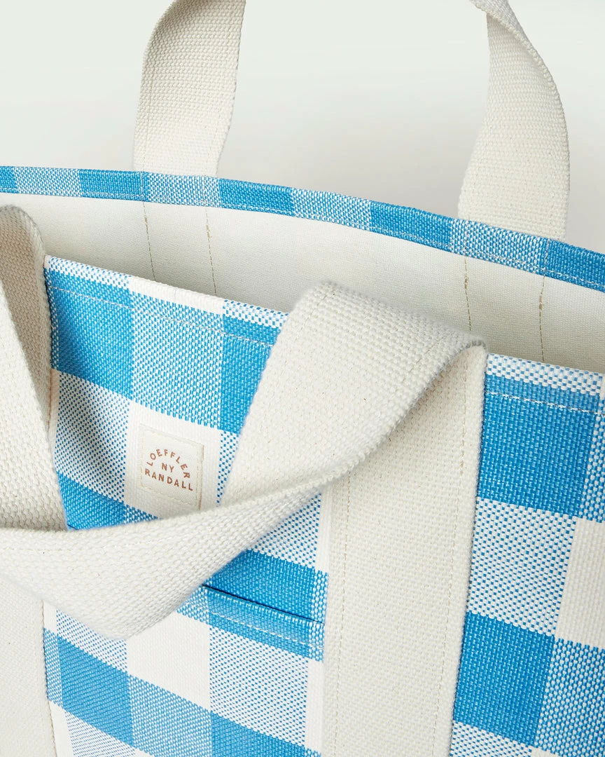 Loeffler Randall New Arrivals Bodie Blue Gingham Oversized Tote