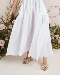 Loeffler Randall Pleats Camellia Platinum Pleated Bow Heel