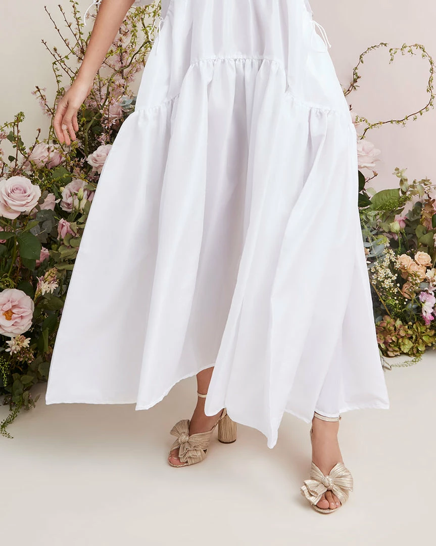 Loeffler Randall Pleats Camellia Platinum Pleated Bow Heel