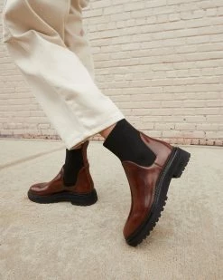 Loeffler Randall New Arrivals Bridget Brown Lug Sole Boot