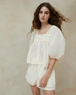 Loeffler Randall New Arrivals Callum Desert White Embroidered Short