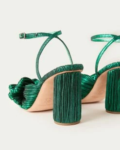 Loeffler Randall Pleats Camellia Bow Heel Emerald