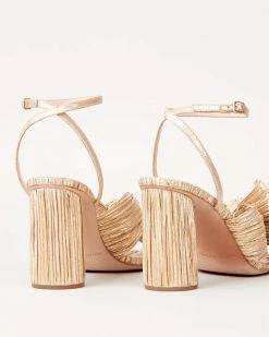 Loeffler Randall Camellia Gold Pleated Bow Heel