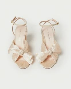 Loeffler Randall Camellia Almond Pleated Bow Heel Pleats