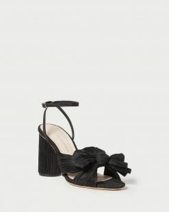 Loeffler Randall Pleats Camellia Black Pleated Bow Heel