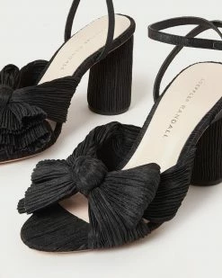 Loeffler Randall Pleats Camellia Black Pleated Bow Heel
