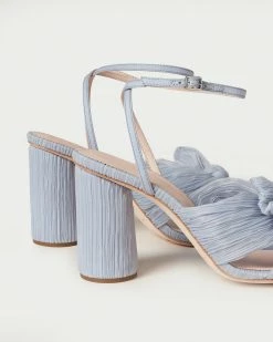 Loeffler Randall Pleats Camellia Blue Pleated Bow Heel