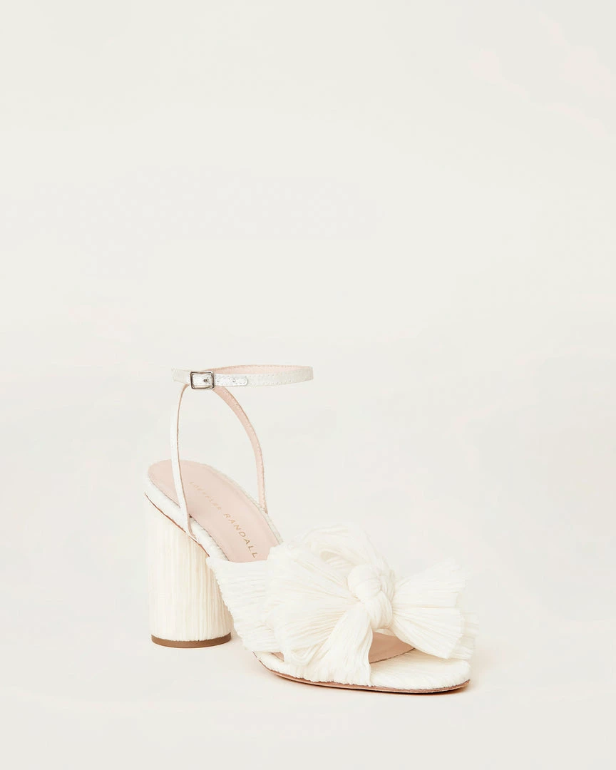 Loeffler Randall Pleats Camellia Pearl Pleated Bow Heel