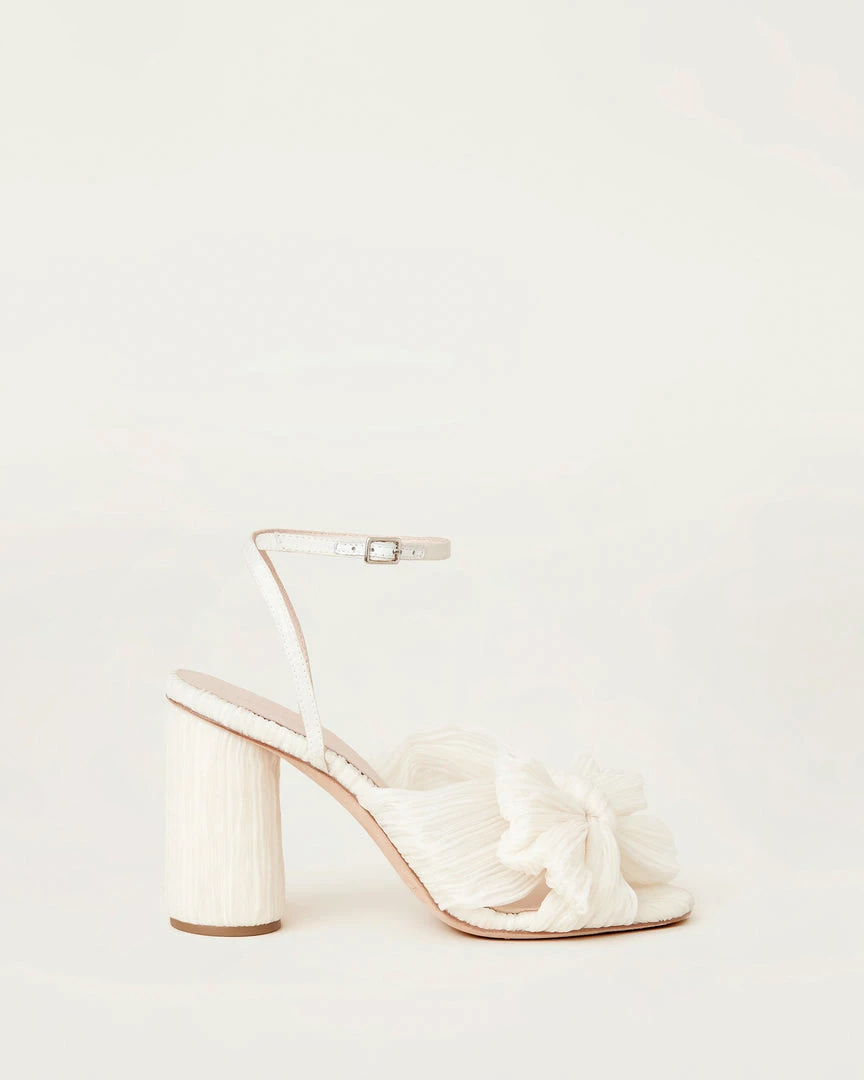Loeffler Randall Pleats Camellia Pearl Pleated Bow Heel