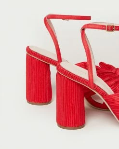Loeffler Randall Camellia Red Pleated Bow Heel