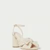 Loeffler Randall Pleats Camellia Cream Sparkle Bow Heel