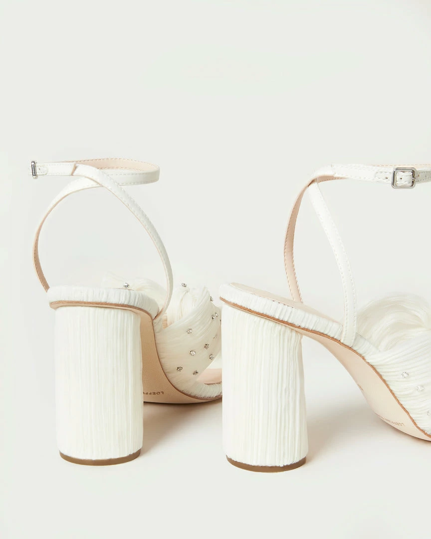 Loeffler Randall Camellia Pearl Rhinestone Bow Heel Pleats