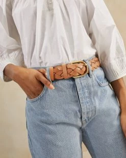 Loeffler Randall New Arrivals Carson Honey Braided Leather Belt