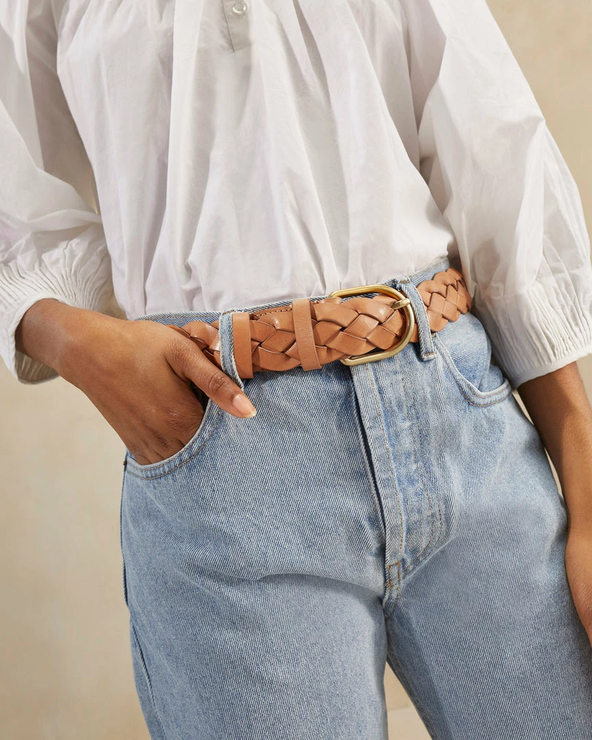 Loeffler Randall New Arrivals Carson Honey Braided Leather Belt