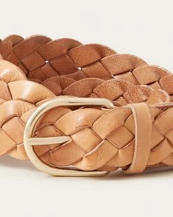 Loeffler Randall Carson Timber Braided Leather Belt Accessories