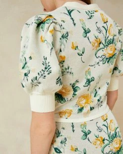 Loeffler Randall New Arrivals Cecilia Floral Jacquard Cardigan