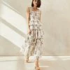 Loeffler Randall Chichi Floral Smocked Tiered Dress New Arrivals