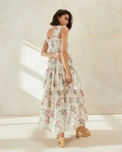 Loeffler Randall Chichi Floral Smocked Tiered Dress New Arrivals