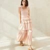 Loeffler Randall Chichi Pink Smocked Tiered Dress New Arrivals