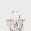 Loeffler Randall Claire Cream Floral Ruffle Tote