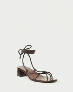 Loeffler Randall Coby Chocolate Ankle Wrap Heel