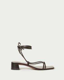 Loeffler Randall Coby Chocolate Ankle Wrap Heel
