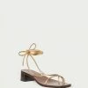 Loeffler Randall New Arrivals Coby Gold Ankle Wrap Heel