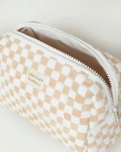 Loeffler Randall Colton Camel Gingham Cosmetic Pouch