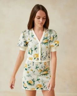 Loeffler Randall Connie Floral Jacquard Mini Skirt