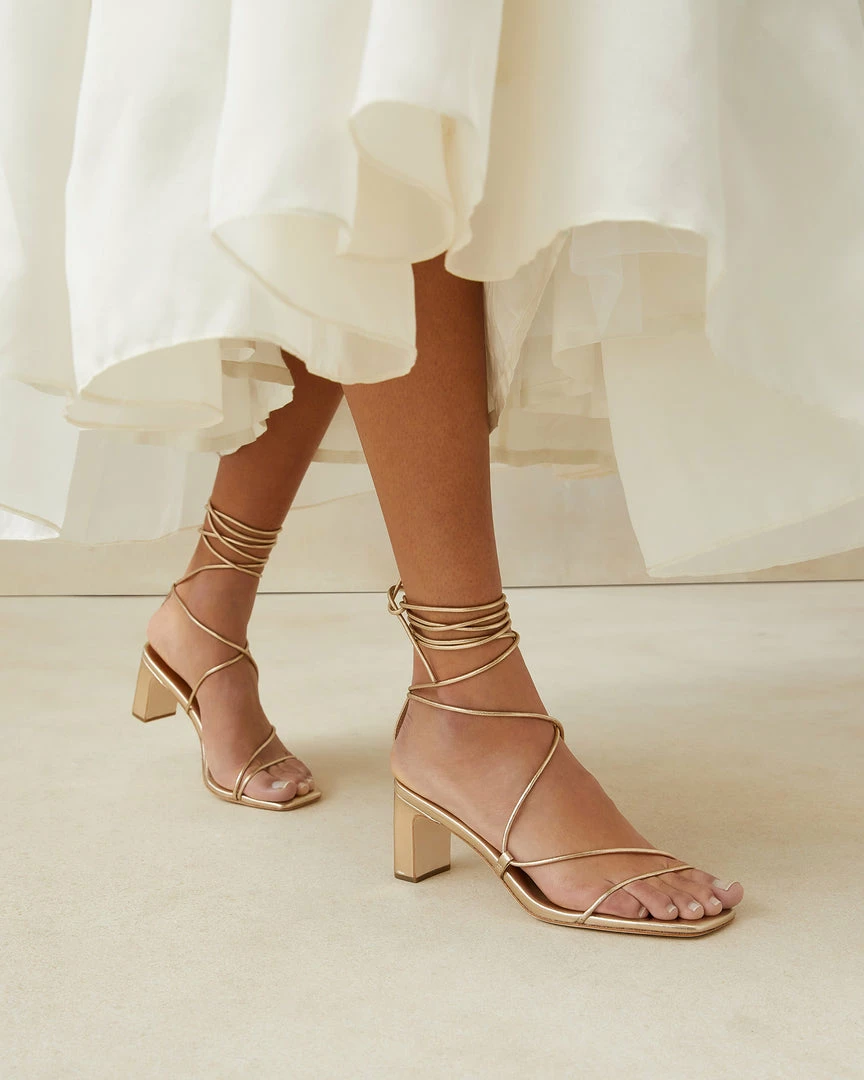 Loeffler Randall Cosette Champagne Ankle Wrap Heel