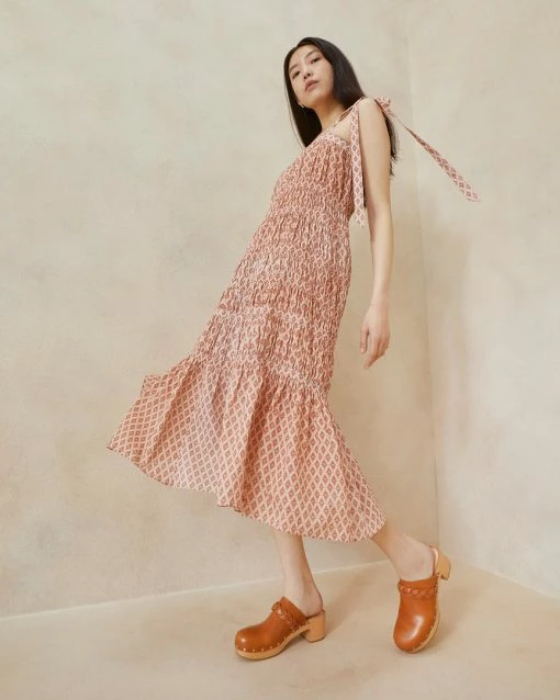 Loeffler Randall New Arrivals Cressida Tan Floral Tent Dress