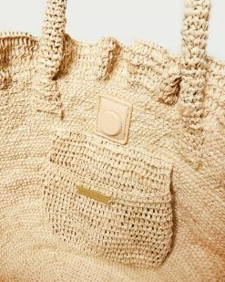 Loeffler Randall Cyrus Natural Ruffled Woven Tote
