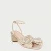 Loeffler Randall Dahlia Platinum Pleated Bow Heel Pleats