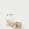 Loeffler Randall Dahlia Tan Floral Bow Heel Pleats