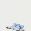 Loeffler Randall Pleats Daphne Blue Bow Slide
